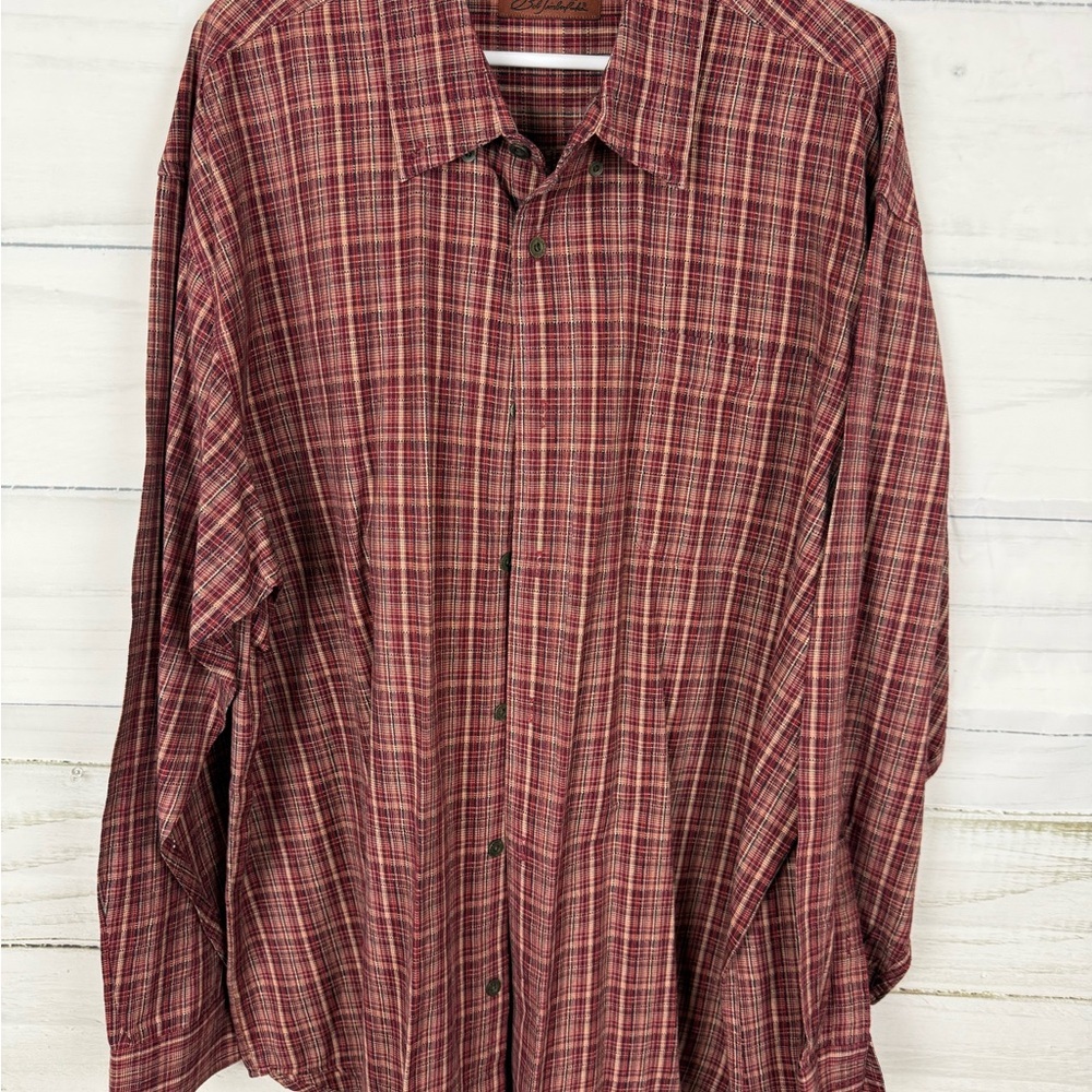 Bob Timberlake Classic Red Plaid Casual Button-Down Shirt